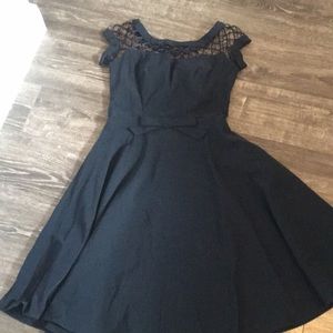 Navy full skirt dress